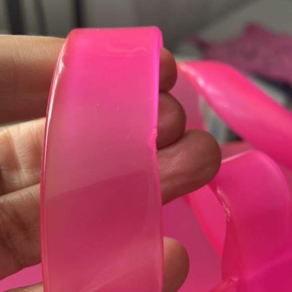 Telfar x Melissa Women NWT Double Handle Large Pink Jelly Shopping Bag Purse - Picture 8 of 9